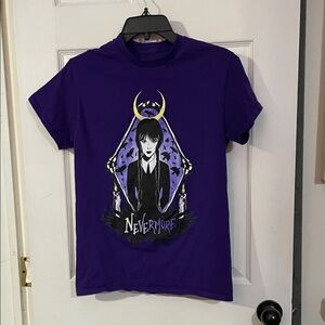 Purple "Wednesday" Graphic Short Sleeve Tee. Size S